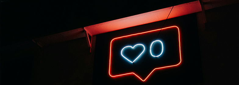 neon heart "like"