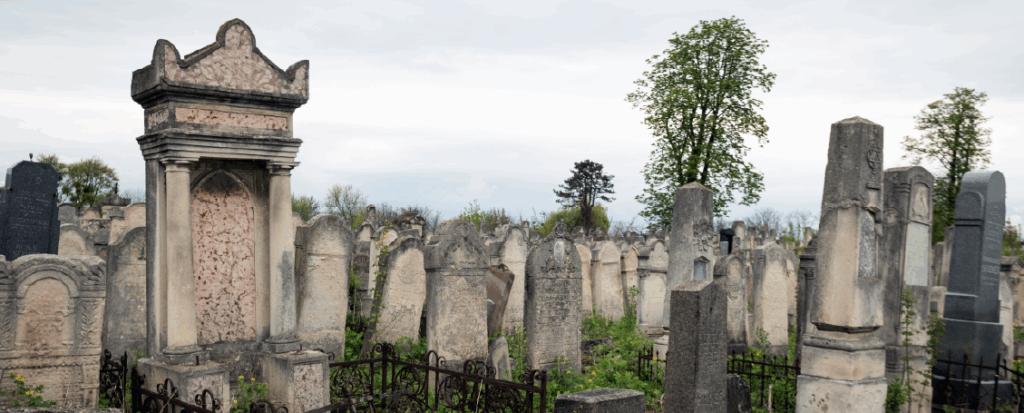 old Jewish cemetery in the city of Chernivtsi. Ukraine